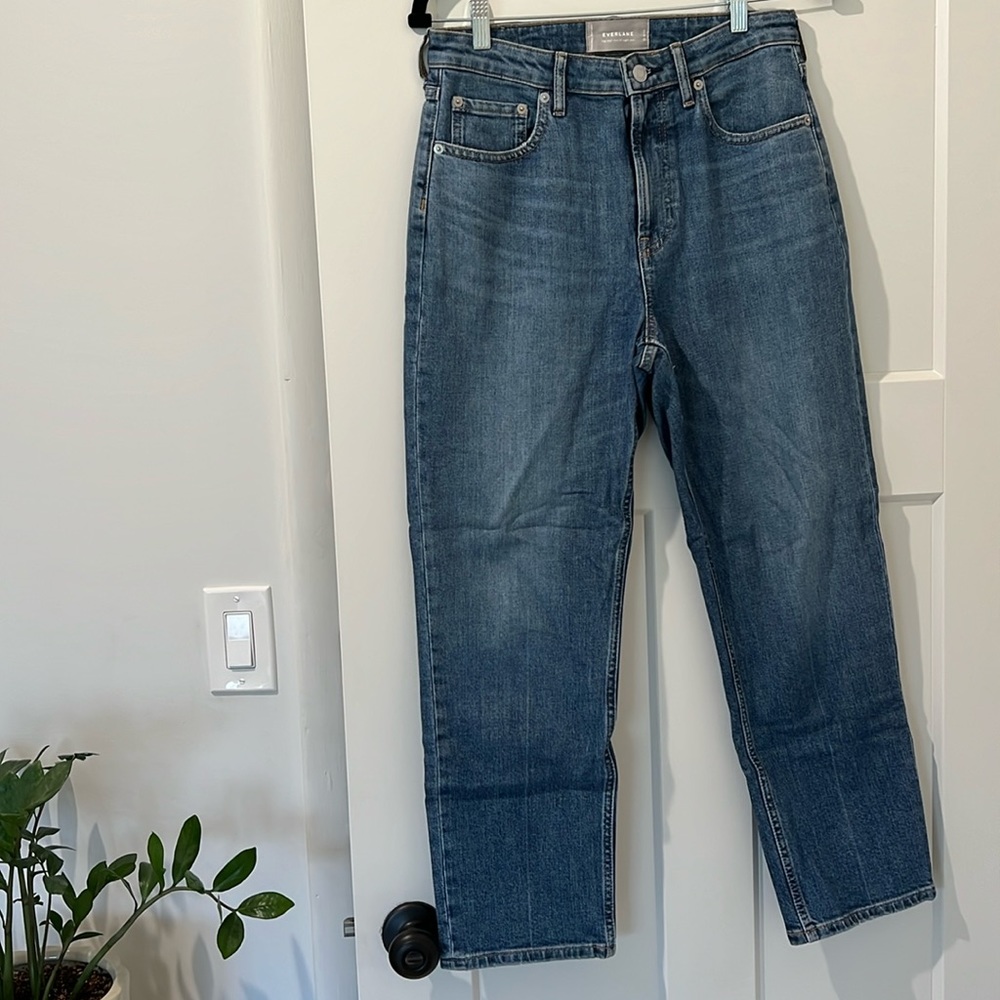 Everlane high rise straight Jean, size 28, ankle length